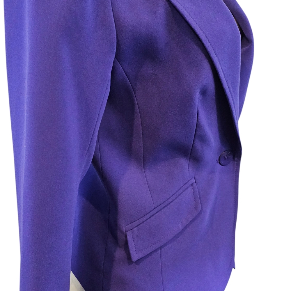 Trina Turk Size 8 Purple Blazer Single Button Closure Jacket - Picture 5 of 10
